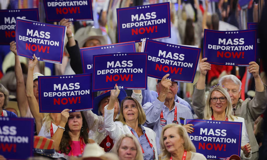 Mass Deportation Signs at Trump Rallies